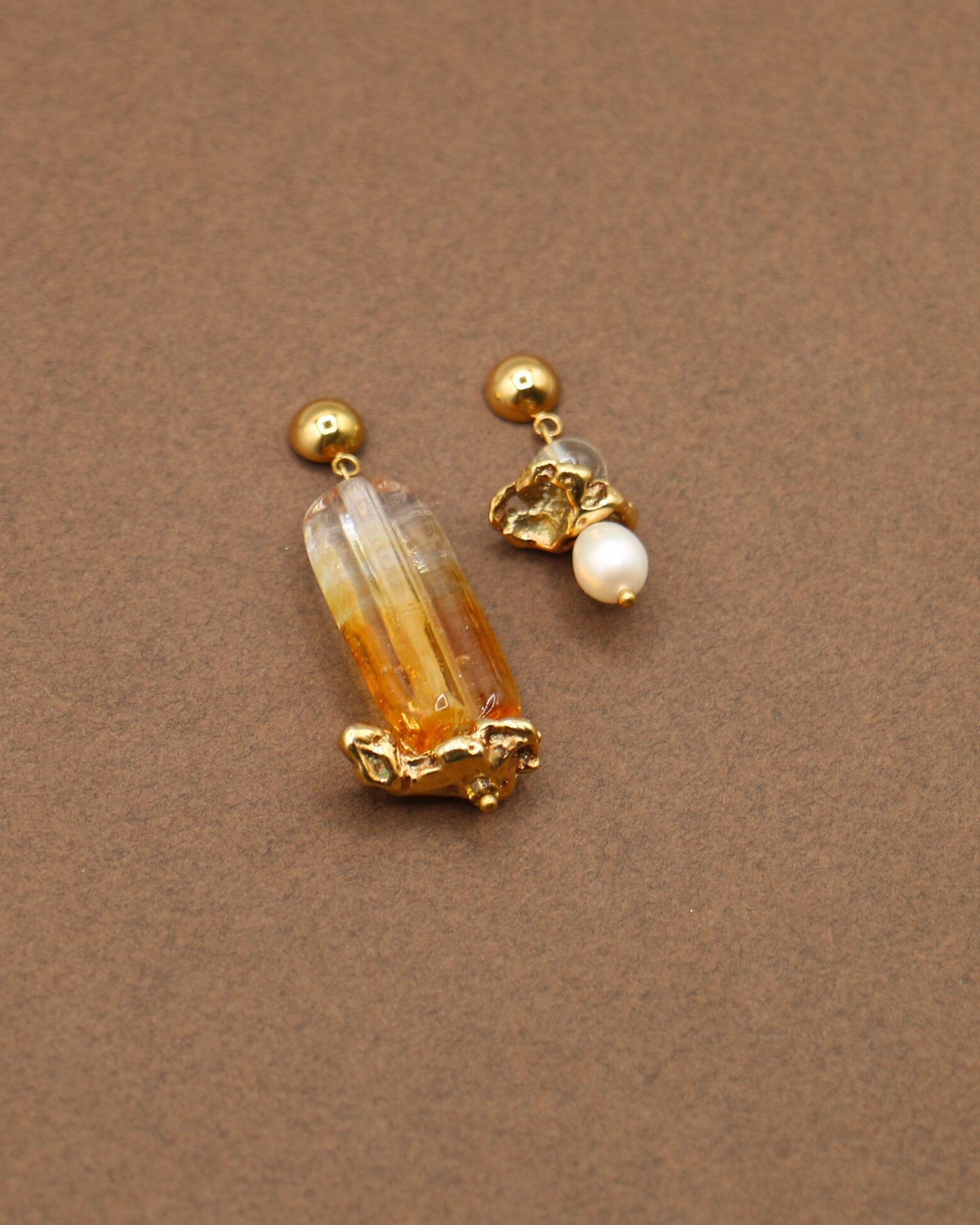 BOUCLES D'OREILLES ARDENTES - DORÉ/ORANGE DILUÉ