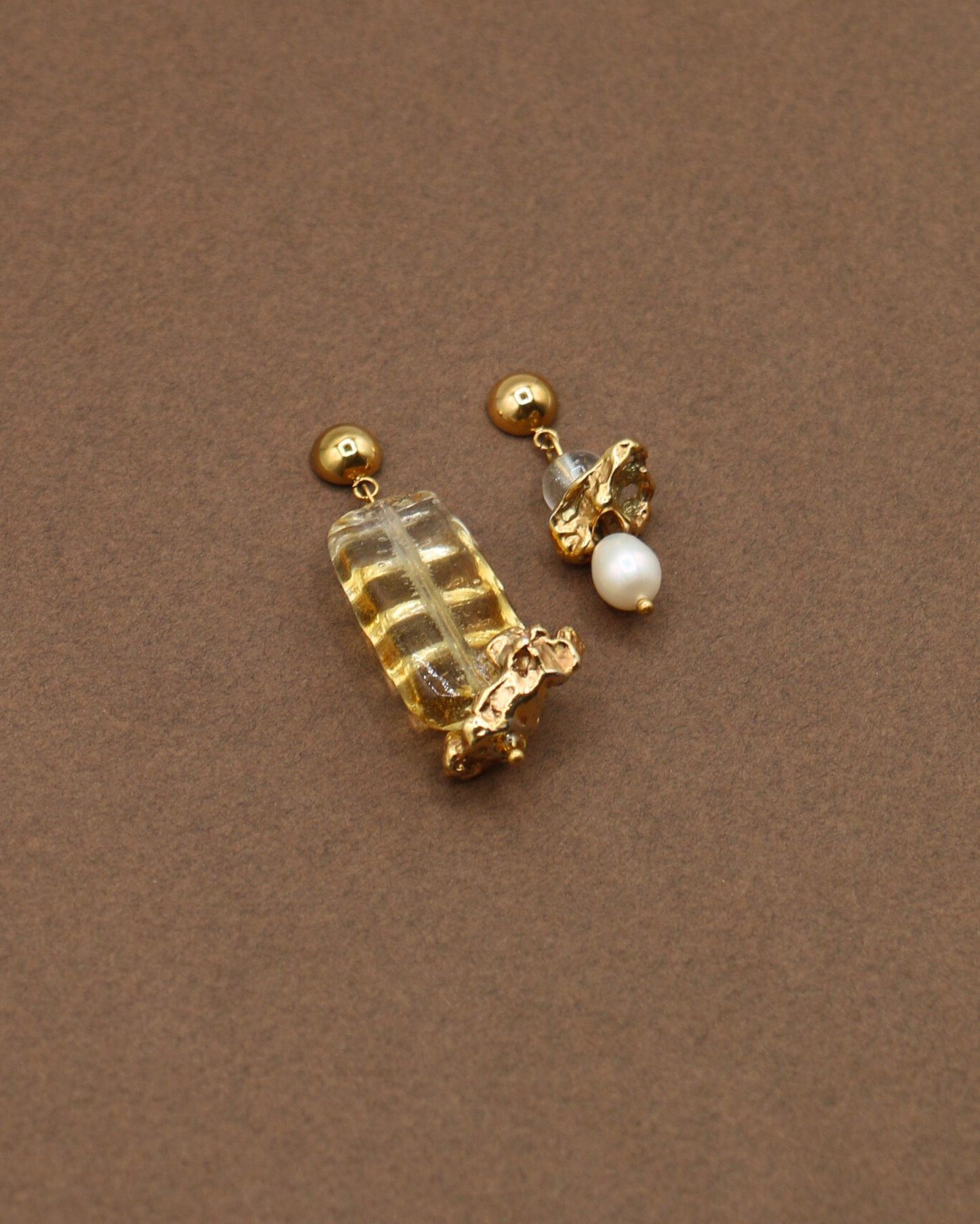 BOUCLES D'OREILLES ARDENTES - DORÉ/ORANGE STRIÉ