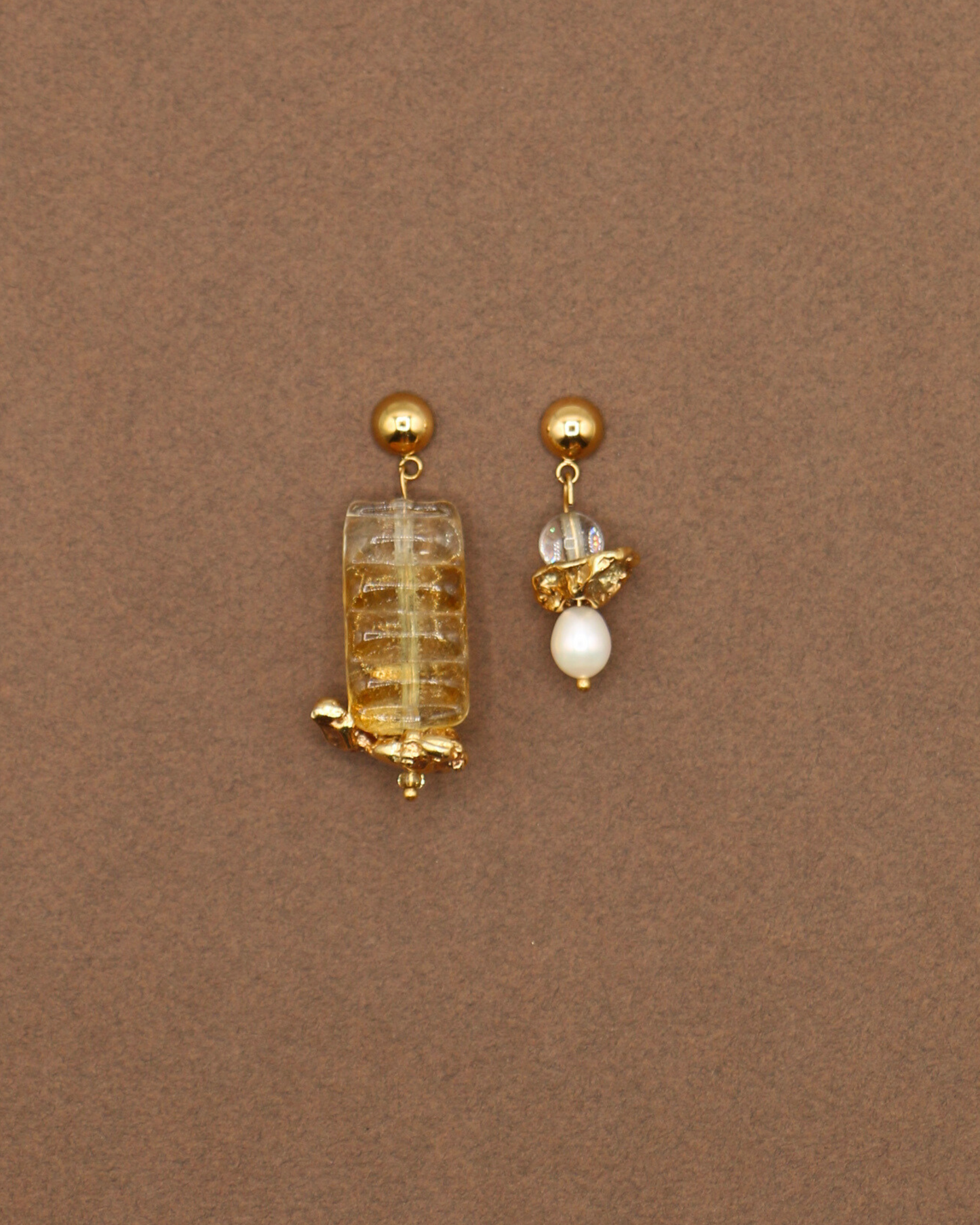 BOUCLES D'OREILLES ARDENTES - DORÉ/ORANGE STRIÉ