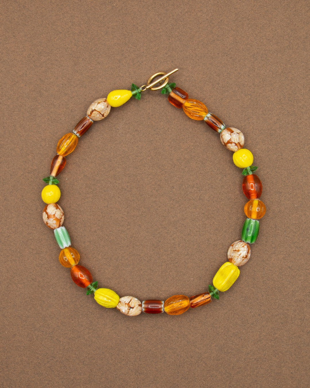 COLLIER SAREGO - PERLES DE VERRE/ORANGÉ