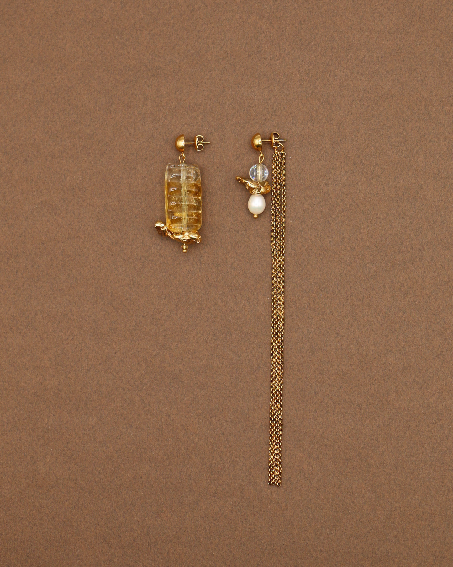 BOUCLES D'OREILLES ARDENTES - DORÉ/ORANGE STRIÉ
