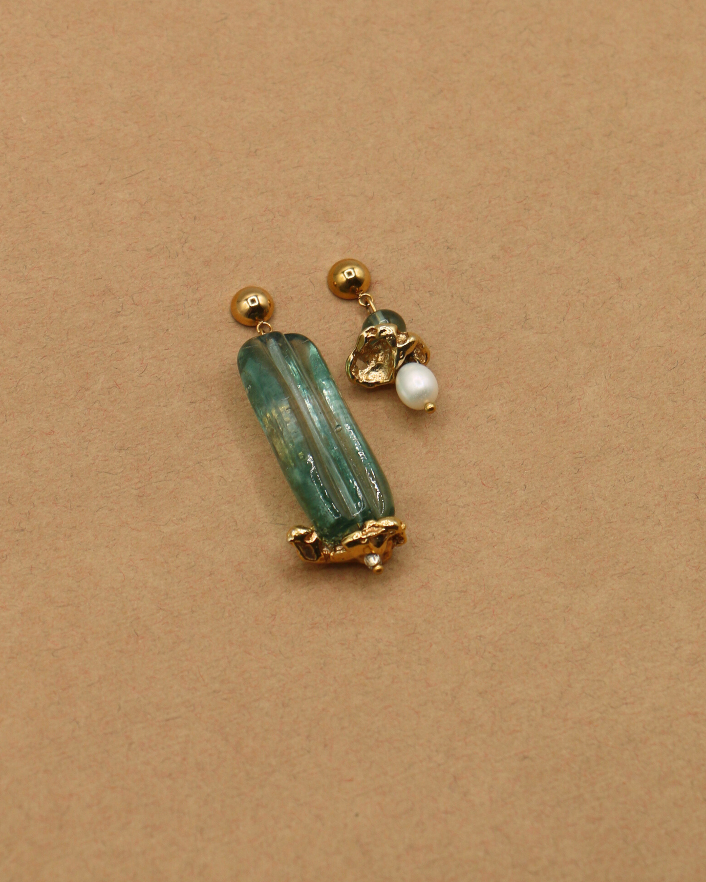 BOUCLES D'OREILLES ARDENTES - DORÉ/BLEU DILUÉ