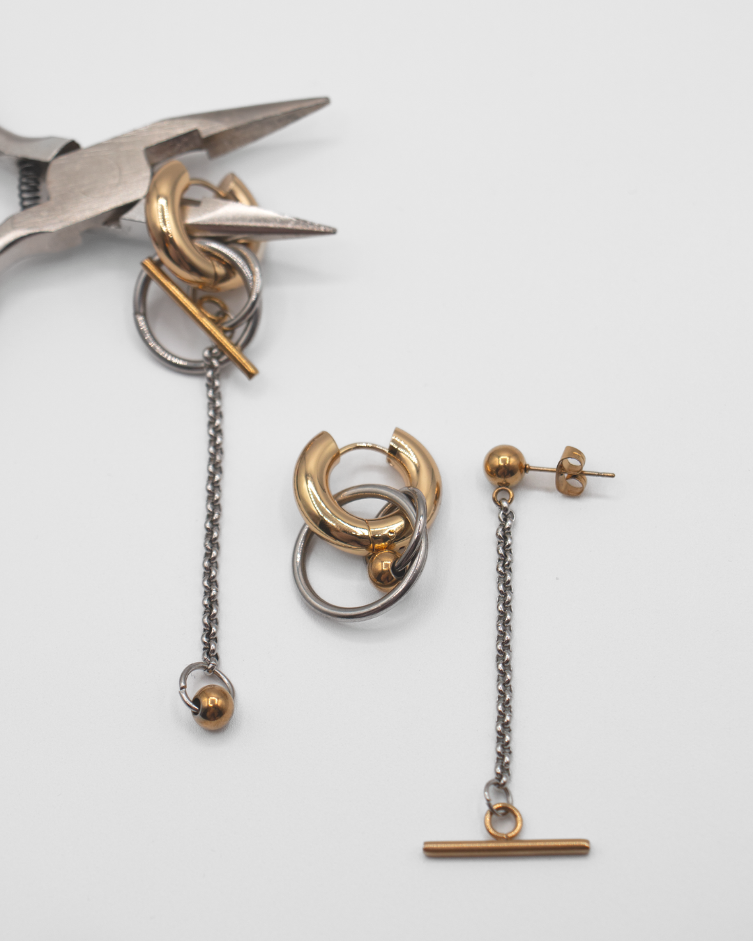 BOUCLES D'OREILLES ÉQUILIBRE - DORÉ/ARGENTÉ