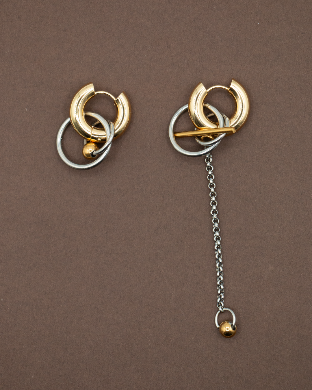 BOUCLES D'OREILLES ÉQUILIBRE - DORÉ/ARGENTÉ