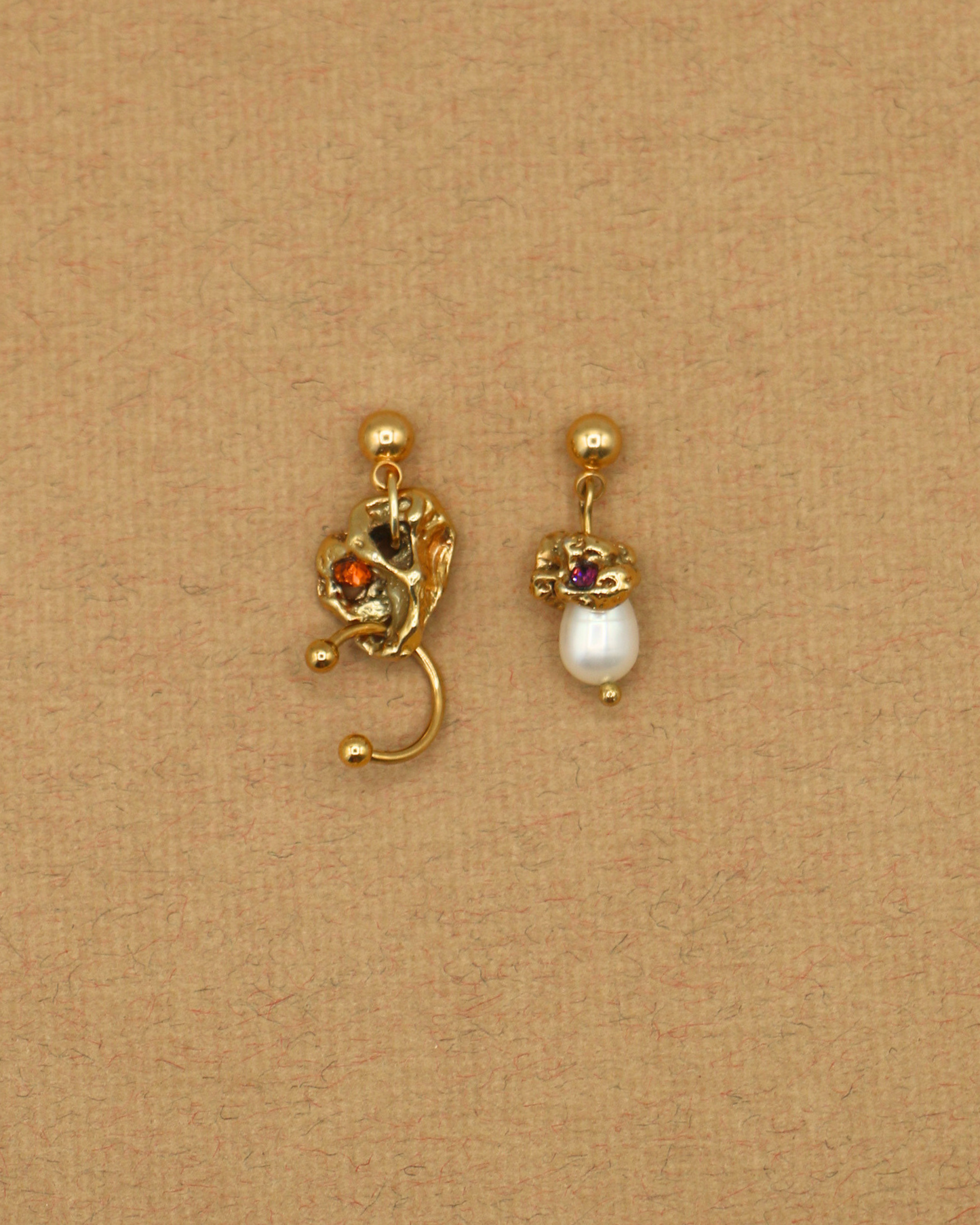 BOUCLES D'OREILLES IRIDES - DORÉ/ORANGE & VIOLET