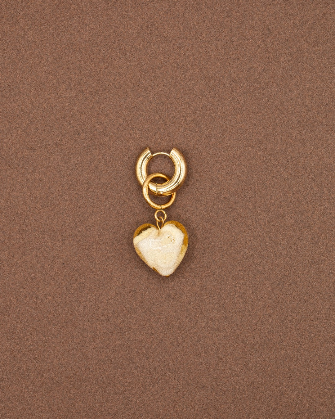 BOUCLE D'OREILLE PULSE - PERLE DE VERRE/CRÈME