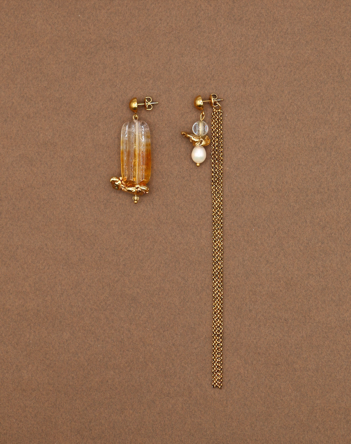 BOUCLES D'OREILLES ARDENTES - DORÉ/ORANGE DILUÉ