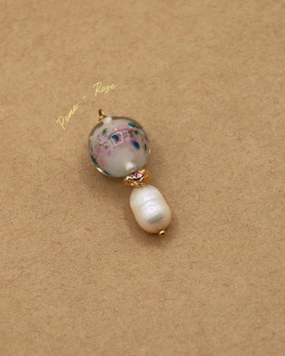 COLLIER POMA - PERLES DE VERRE/CRISTAUX COLORÉS