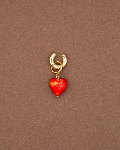 BOUCLE D'OREILLE PULSE - PERLE DE VERRE/ROUGE