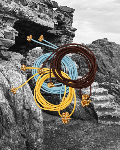 COLLIER FRAGMENT - DORÉ/CORDON COTON