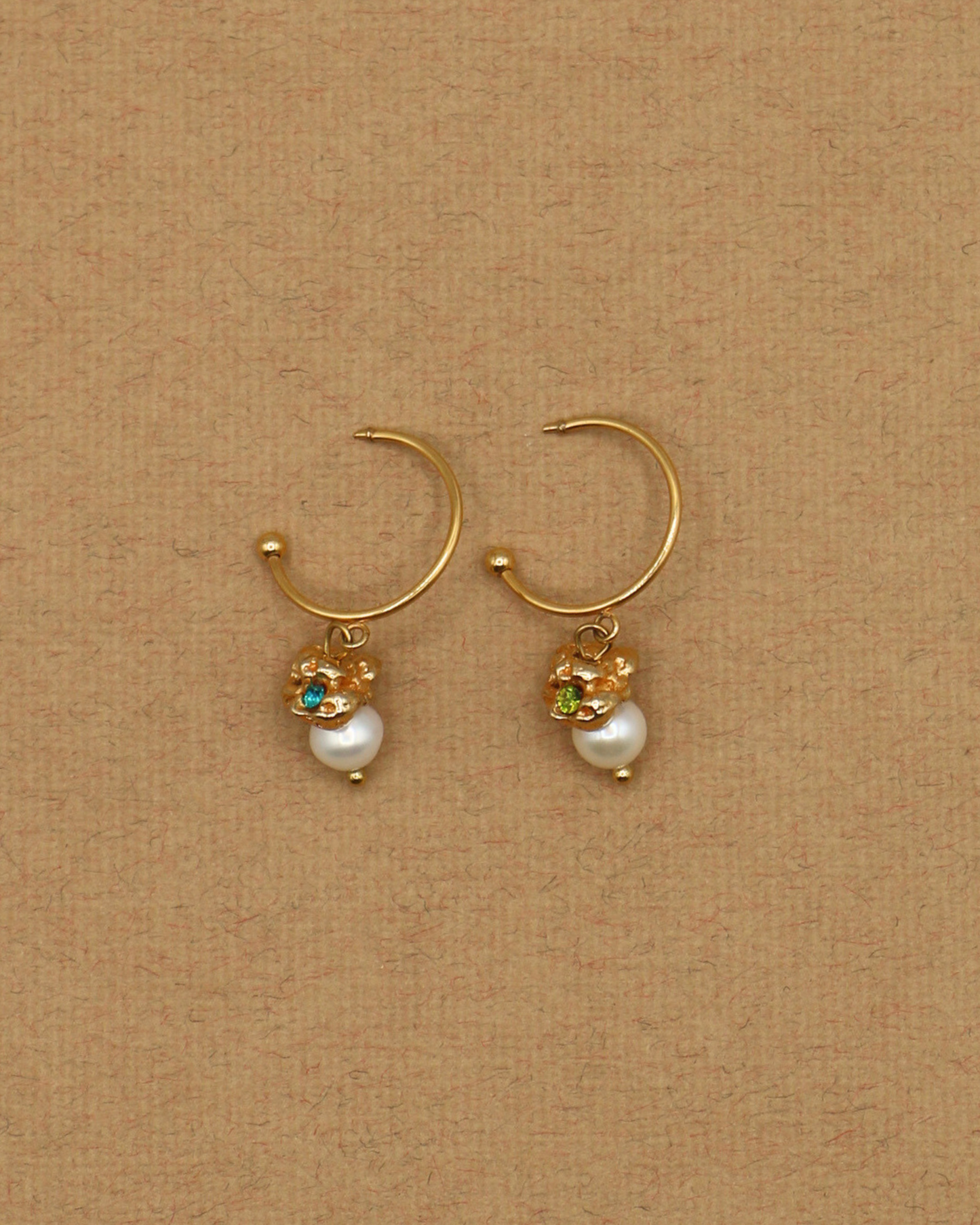 BOUCLES D'OREILLES FILANTES - DORÉ/TURQUOISE & VERT