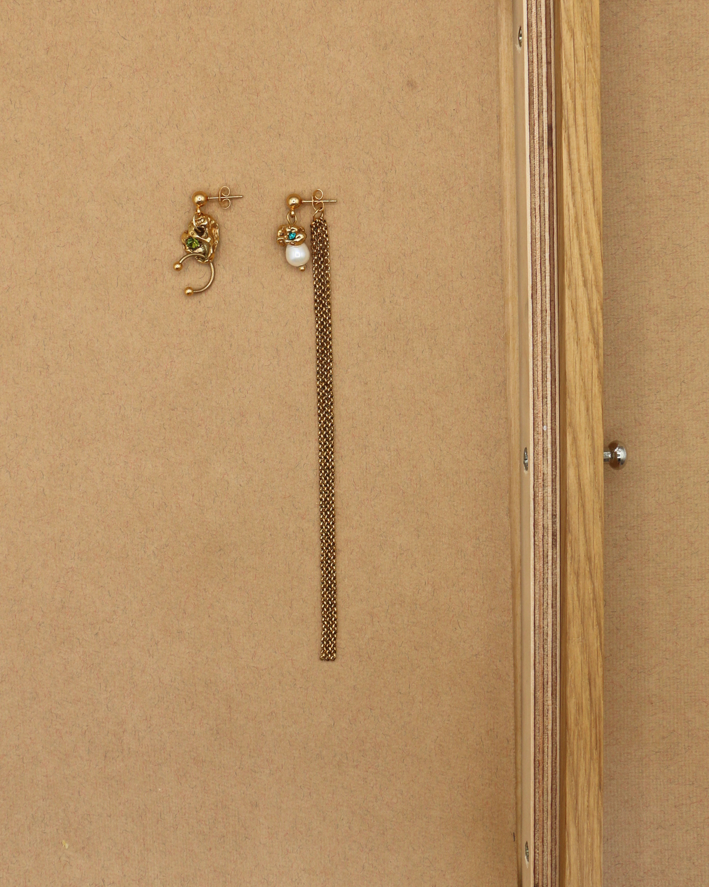 BOUCLES D'OREILLES IRIDES - DORÉ/BLEU & VERT