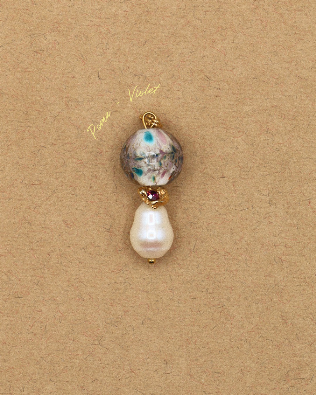 COLLIER POMA - PERLES DE VERRE/CRISTAUX COLORÉS