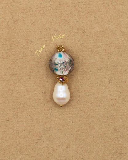 COLLIER POMA - PERLES DE VERRE/CRISTAUX COLORÉS