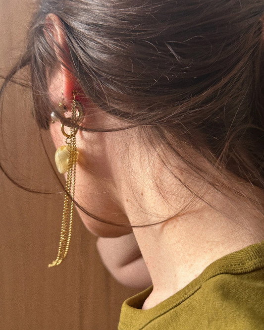 BOUCLES D'OREILLES IRIDES - DORÉ/CRISTAUX COLORÉS