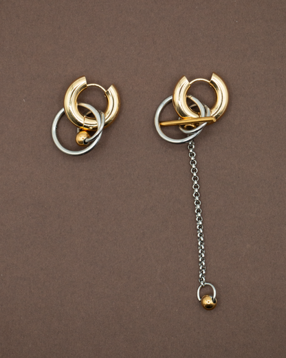 BOUCLES D'OREILLES ÉQUILIBRE - DORÉ/ARGENTÉ