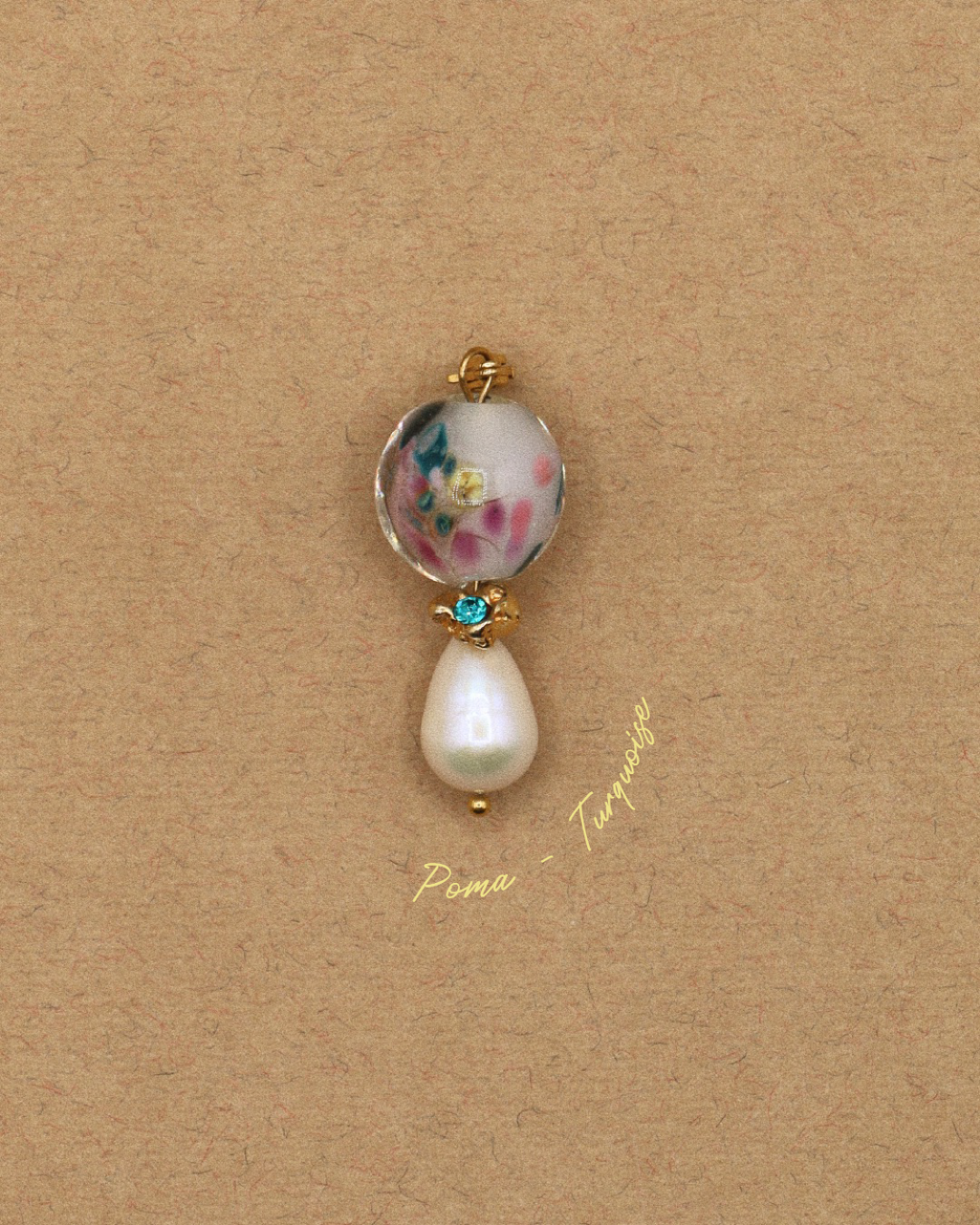 COLLIER POMA - PERLES DE VERRE/CRISTAUX COLORÉS