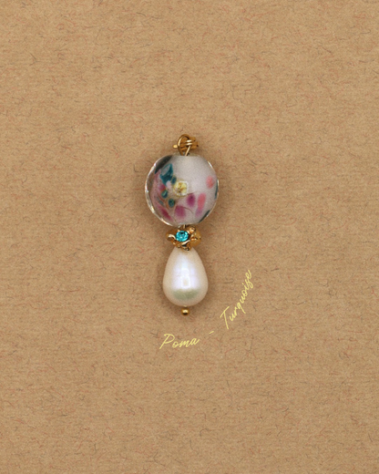 COLLIER POMA - PERLES DE VERRE/CRISTAUX COLORÉS