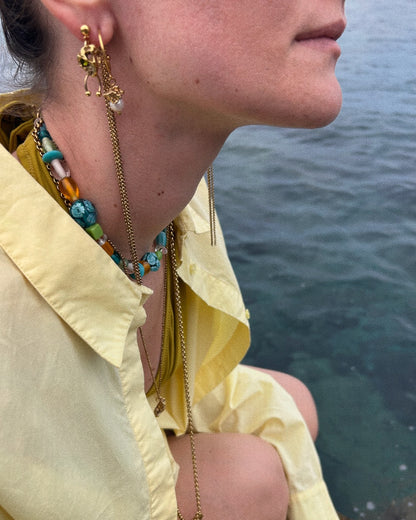 BOUCLES D'OREILLES IRIDES - DORÉ/CRISTAUX COLORÉS