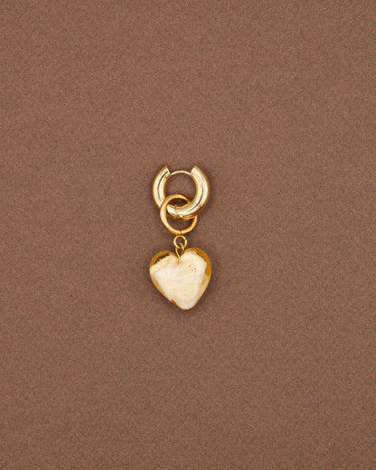 BOUCLE D'OREILLE PULSE - PERLE DE VERRE/CRÈME