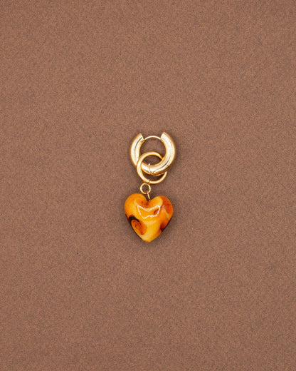 BOUCLE D'OREILLE PULSE - PERLE DE VERRE/MARRON GLACÉ