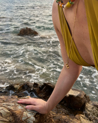 COLLIER FRAGMENT - DORÉ/CRISTAUX COLORÉS