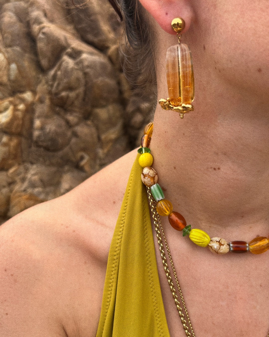 BOUCLES D'OREILLES ARDENTES - DORÉ/ORANGE DILUÉ