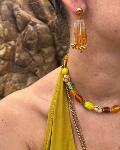 BOUCLES D'OREILLES ARDENTES - DORÉ/ORANGE DILUÉ