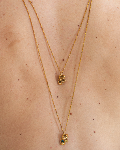 COLLIER FRAGMENT - DORÉ/CRISTAUX COLORÉS