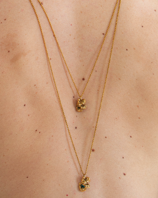 COLLIER FRAGMENT - DORÉ/CRISTAUX COLORÉS