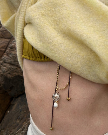 COLLIER POMA - PERLES DE VERRE/CRISTAUX COLORÉS